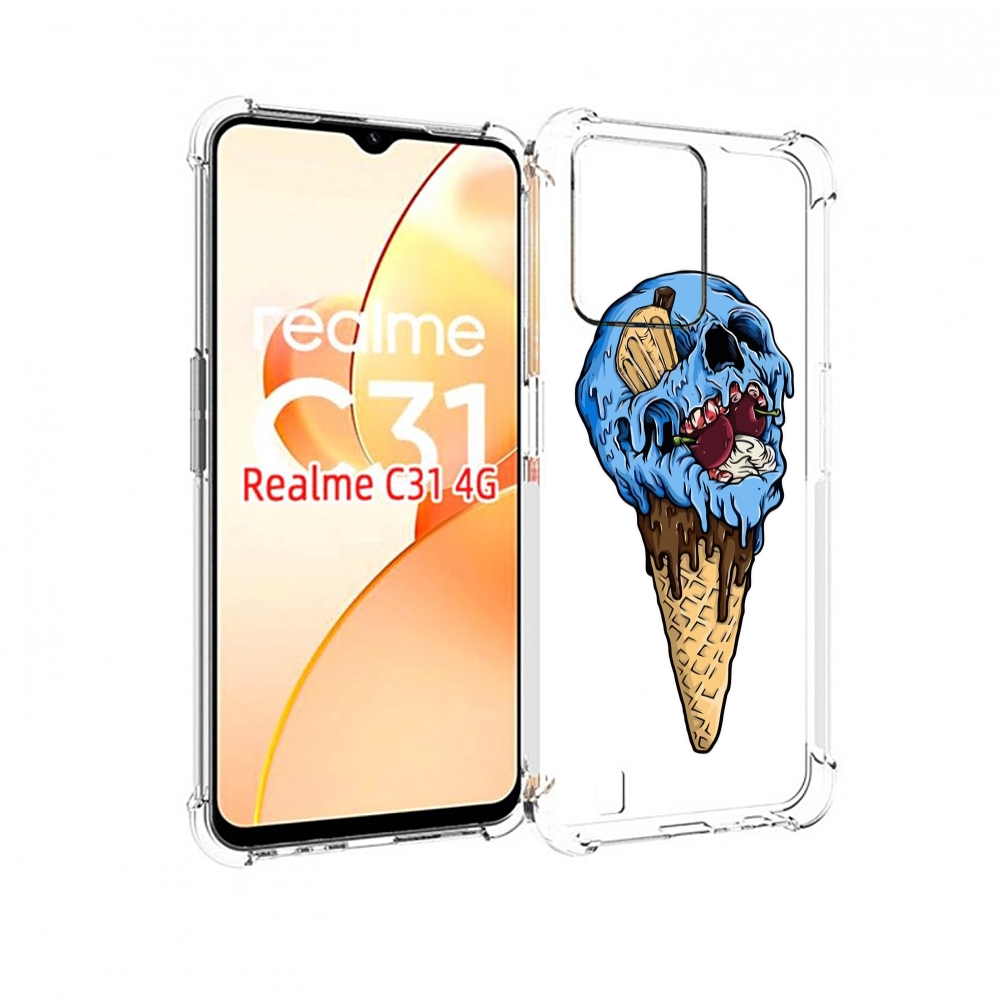 

Чехол MyPads мороженное череп для OPPO Realme C31, Прозрачный, Tocco