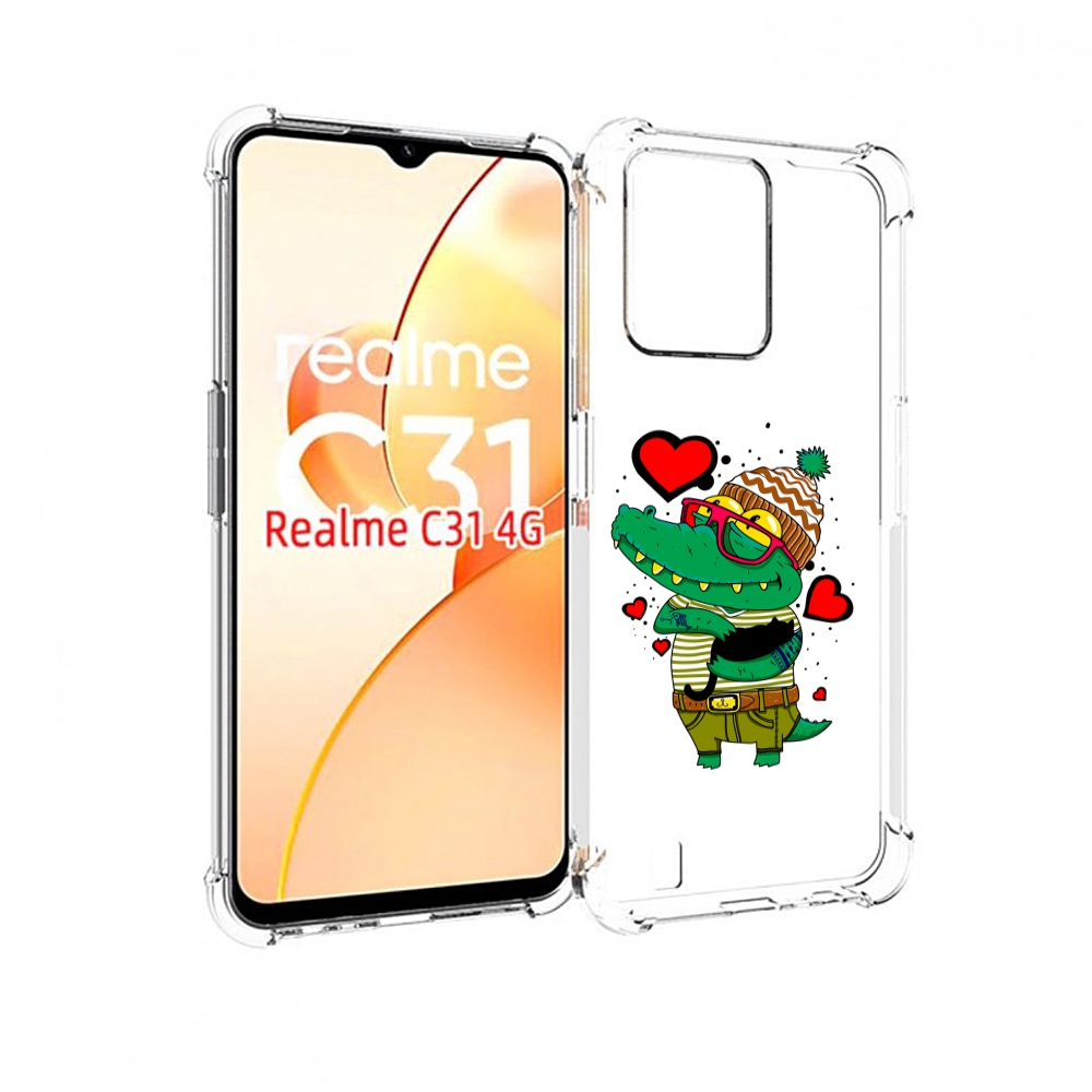 

Чехол MyPads Влюбленный крокодил для OPPO Realme C31, Прозрачный, Tocco