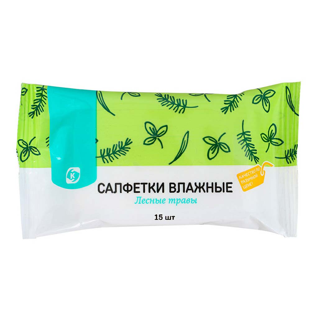 

Гигиенические салфетки Командор Лесные травы 15 шт