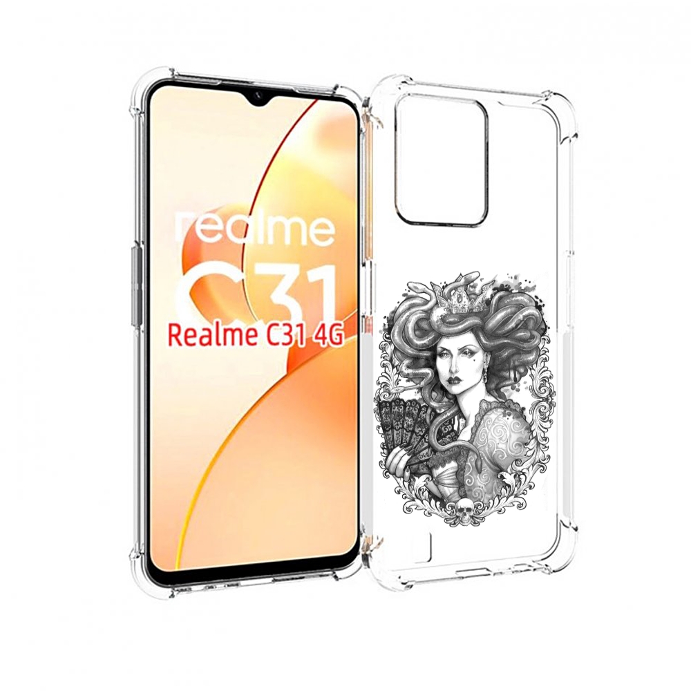 

Чехол MyPads медуза черно белый для OPPO Realme C31, Прозрачный, Tocco