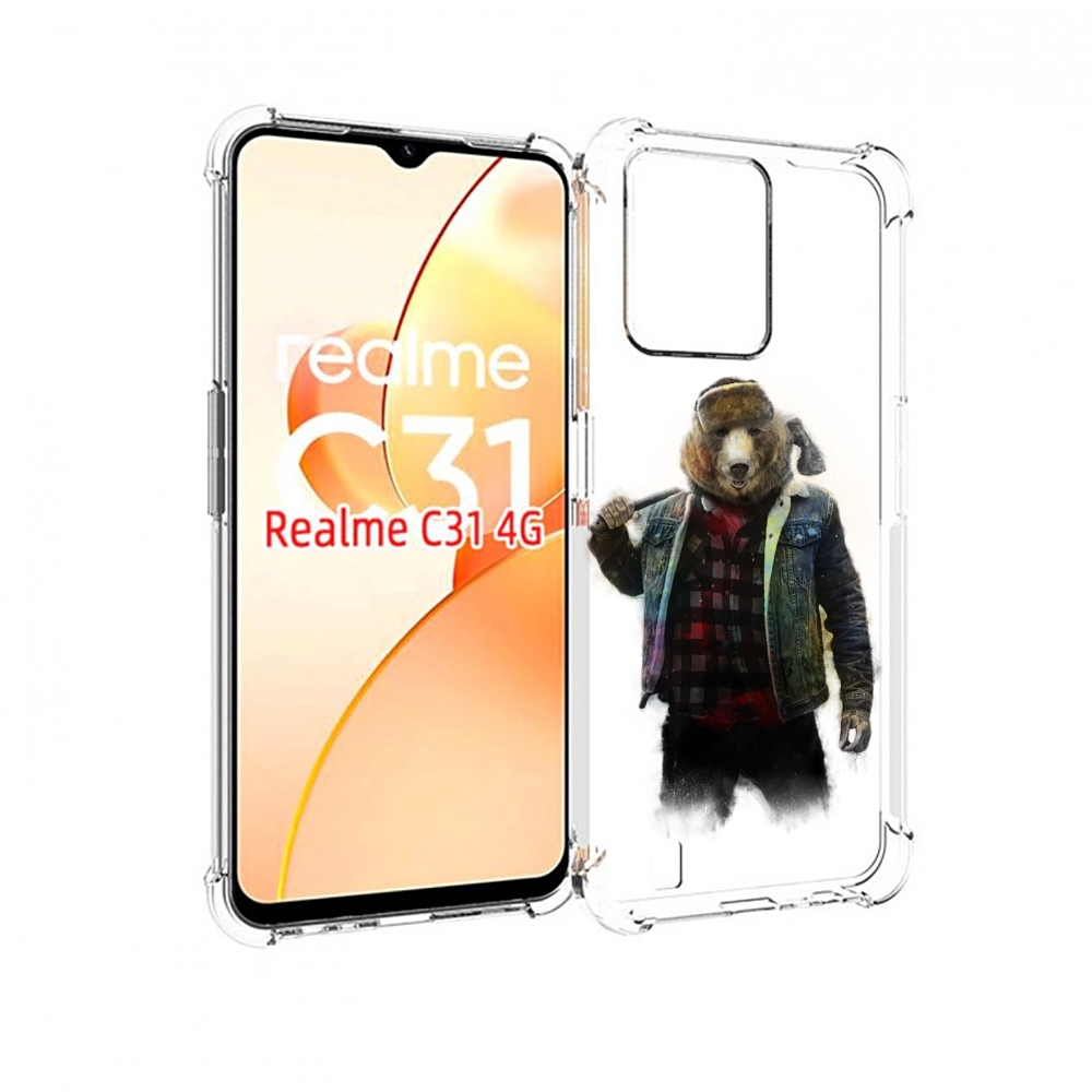 

Чехол MyPads медведь с топором для OPPO Realme C31, Прозрачный, Tocco