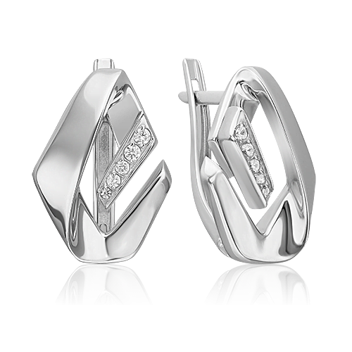 

Серьги из серебра PLATINA jewelry 02-5085, фианит, 02-5085
