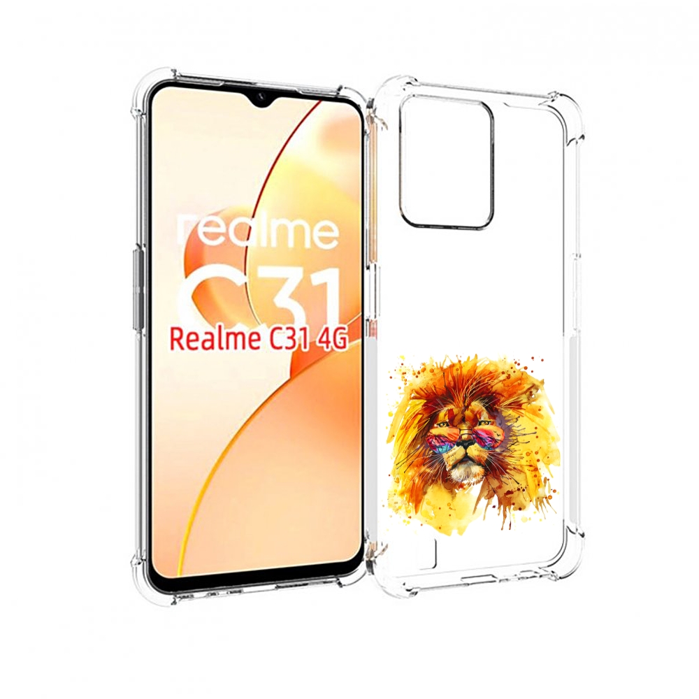 

Чехол MyPads лев в очках для OPPO Realme C31, Прозрачный, Tocco