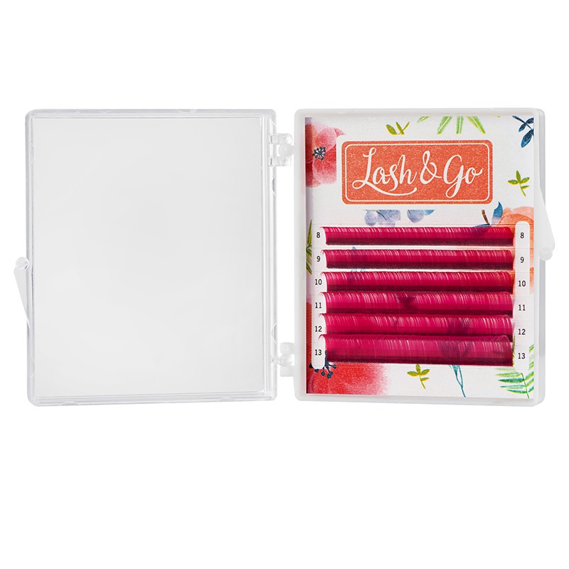 

Ресницы на ленте Lash&Go, 0,7/8-13 мм, D-изгиб, розовые