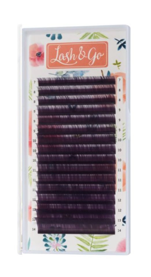 

Ресницы Lash&Go Ombre на ленте 0,10 7-14 мм D-изгиб фиолетовые, Фиолетовый