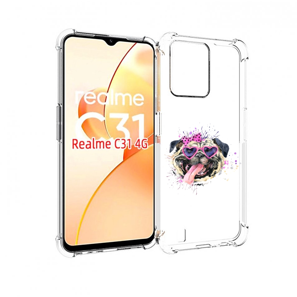 

Чехол MyPads Веселая собака для OPPO Realme C31, Прозрачный, Tocco