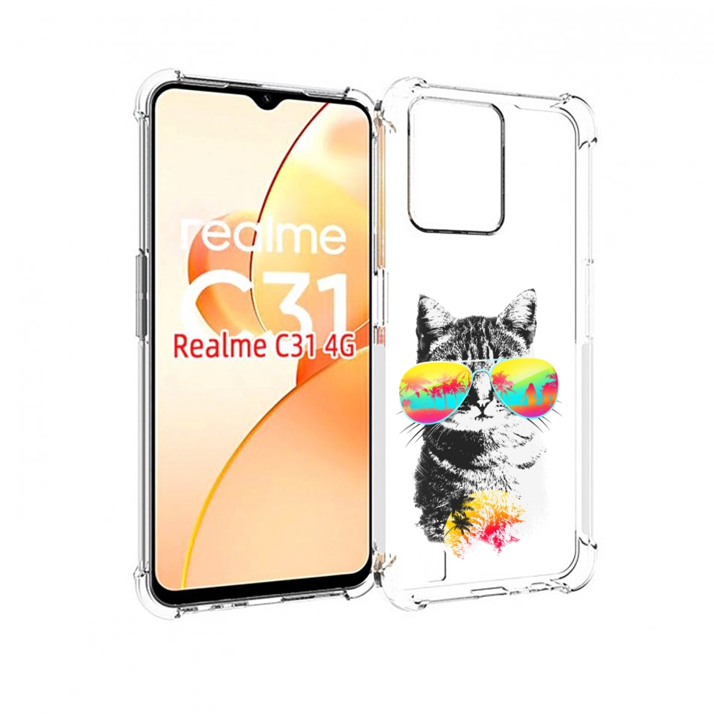 

Чехол MyPads крутой кот для OPPO Realme C31, Прозрачный, Tocco