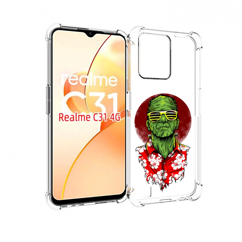 

Чехол MyPads крутой зеленый мужчина в очках для OPPO Realme C31, Прозрачный, Tocco