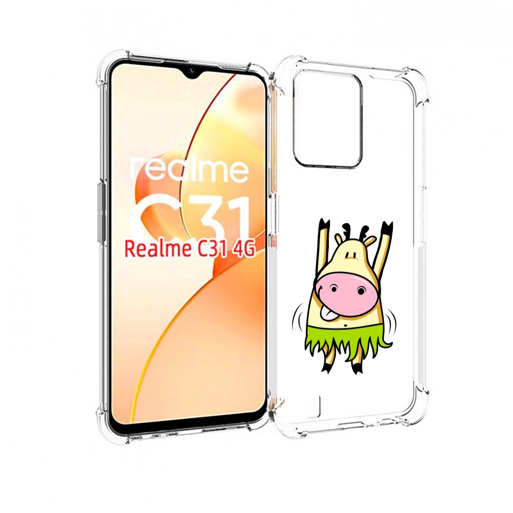 

Чехол MyPads Веселая корова для OPPO Realme C31, Прозрачный, Tocco