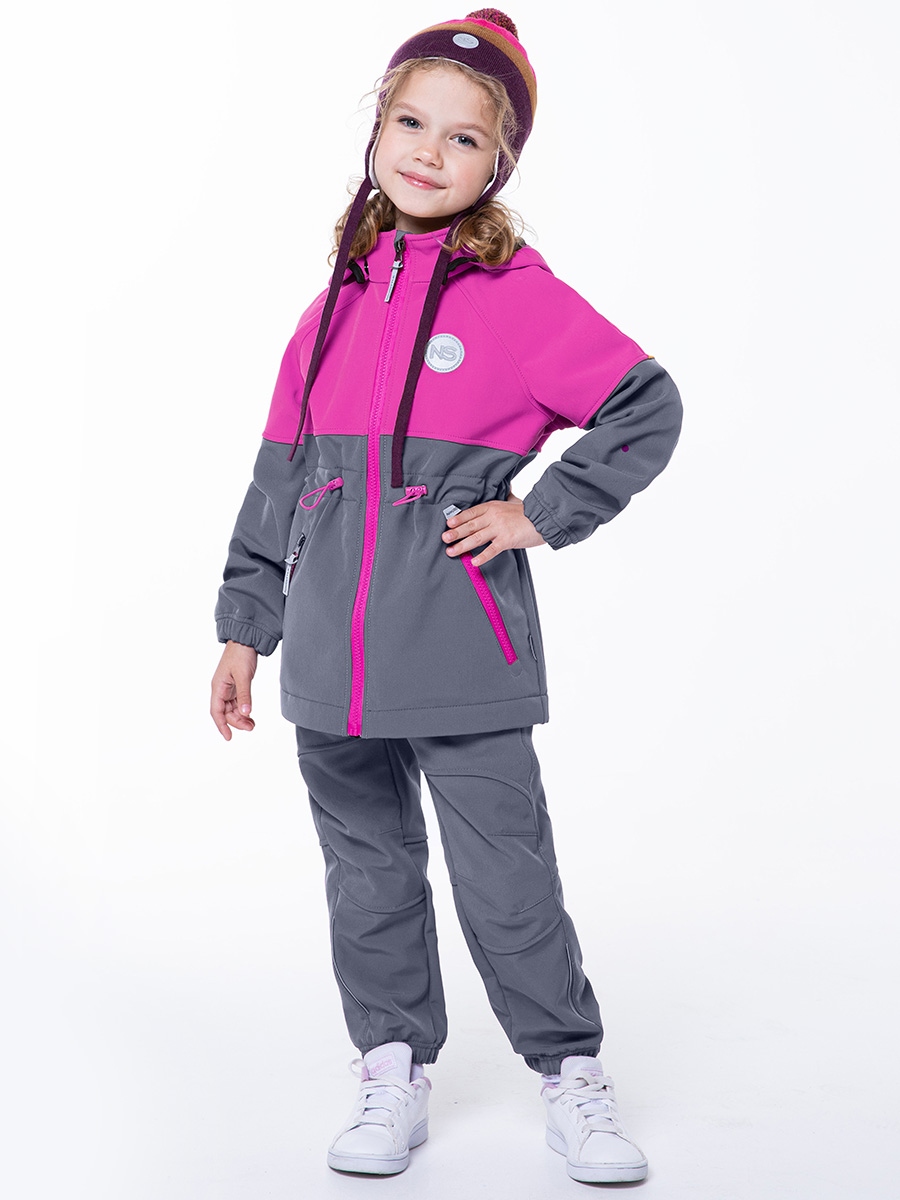 

Ветровка детская NIKASTYLE 4л8424, ягода, серый, 104, 4л8424