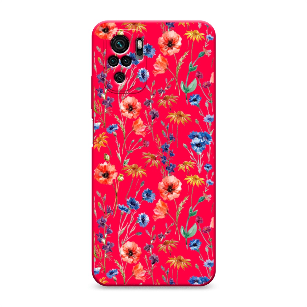 

Чехол Awog на Xiaomi Redmi Note 10/10S/Poco M5s "Маки и васильки фон", 316253-1