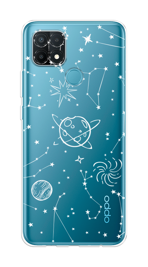 

Чехол на Oppo A15/A15s "Планеты в космосе", Белый, 254750-2