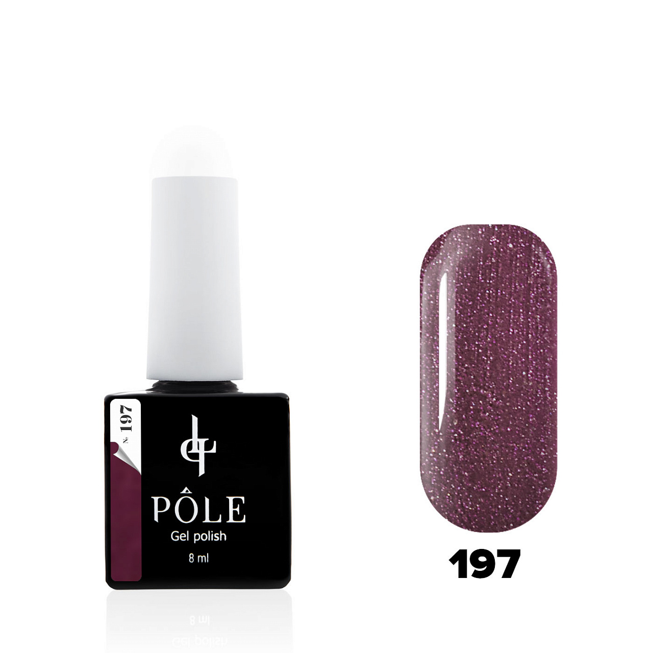 

Цветной гель-лак "POLE" №197 - искрящийся инжир (8 мл.)