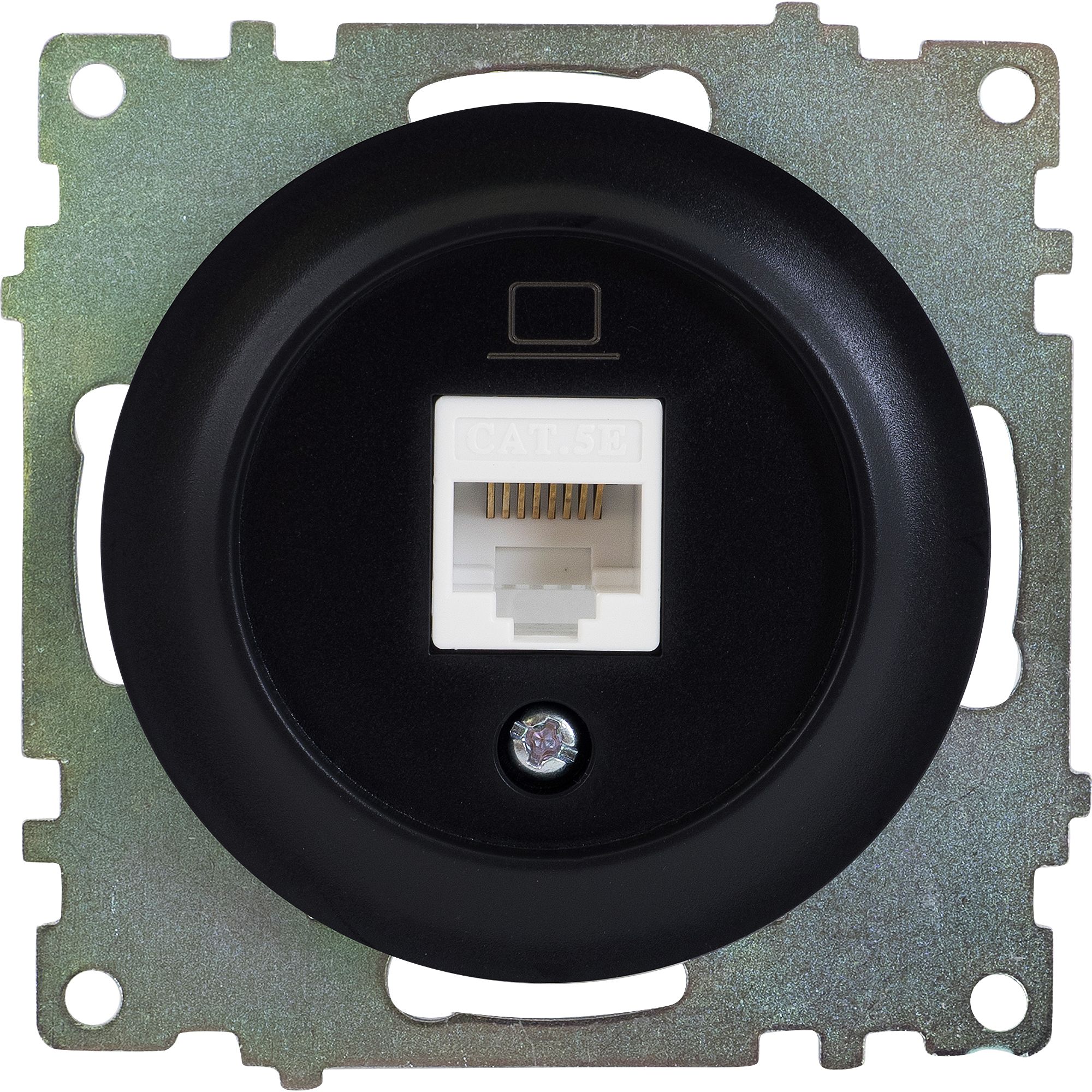 

Розетка компьютерная встраиваемая Onekey Florence RJ45 UTP cat 5 цвет чёрный, Черный, Розетка компьютерная встраиваемая Onekey Florence RJ45 UTP cat 5 цвет чёрный