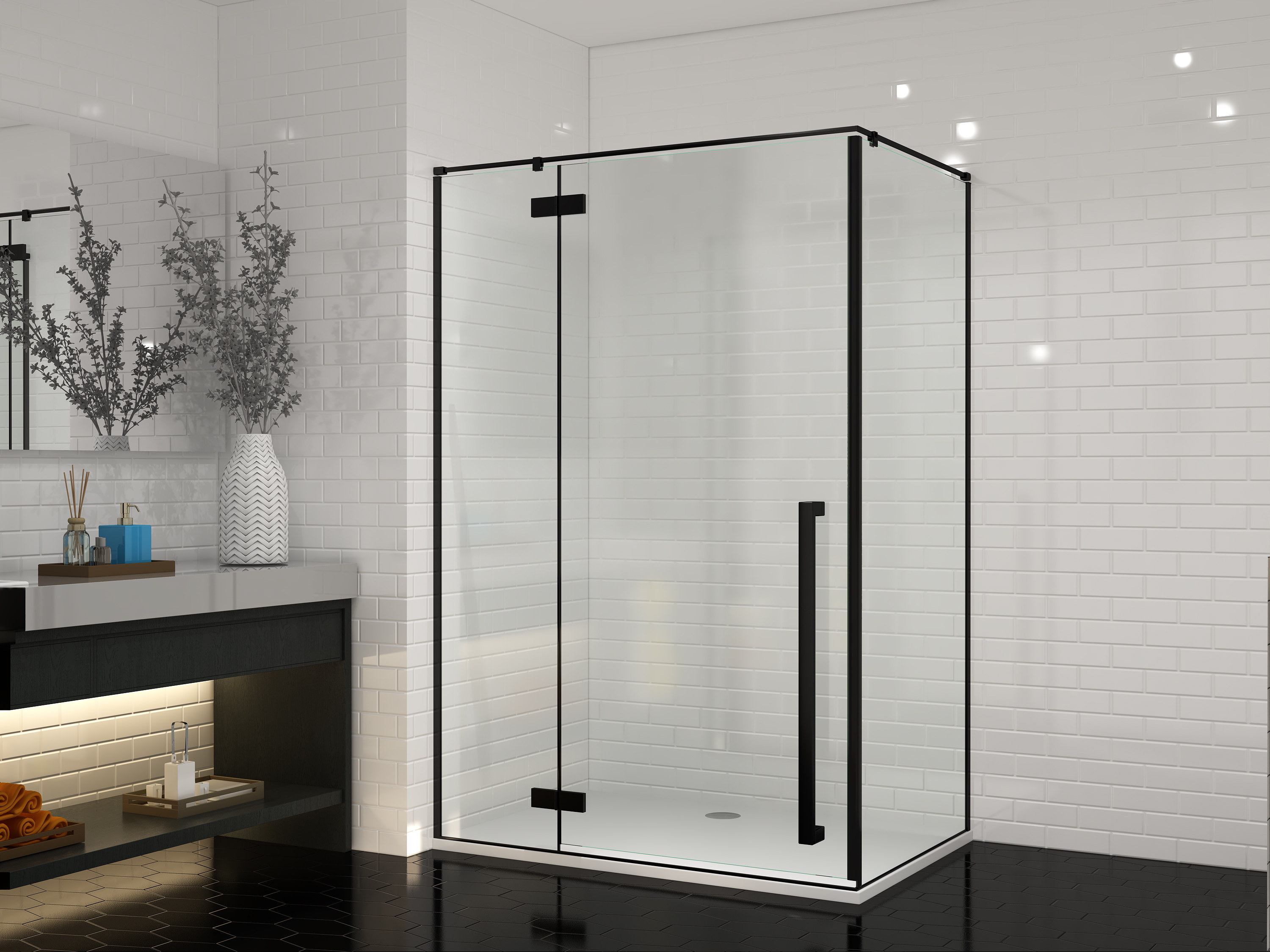 

Cerutti Душевой уголок Ceruttispa C1 nero 120x90x195 см, без поддона