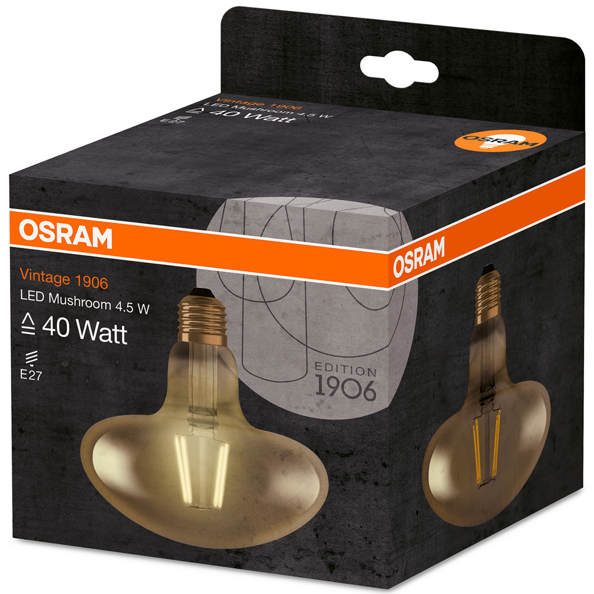 

Лампочка светодиодная OSRAM Vintage E27 4,5Вт 220В 470Лм 2400К Теплый белый упак. 1шт, Vintage Ретро Гриб E27 4,5Вт 220В 470Лм 2400К Филамент