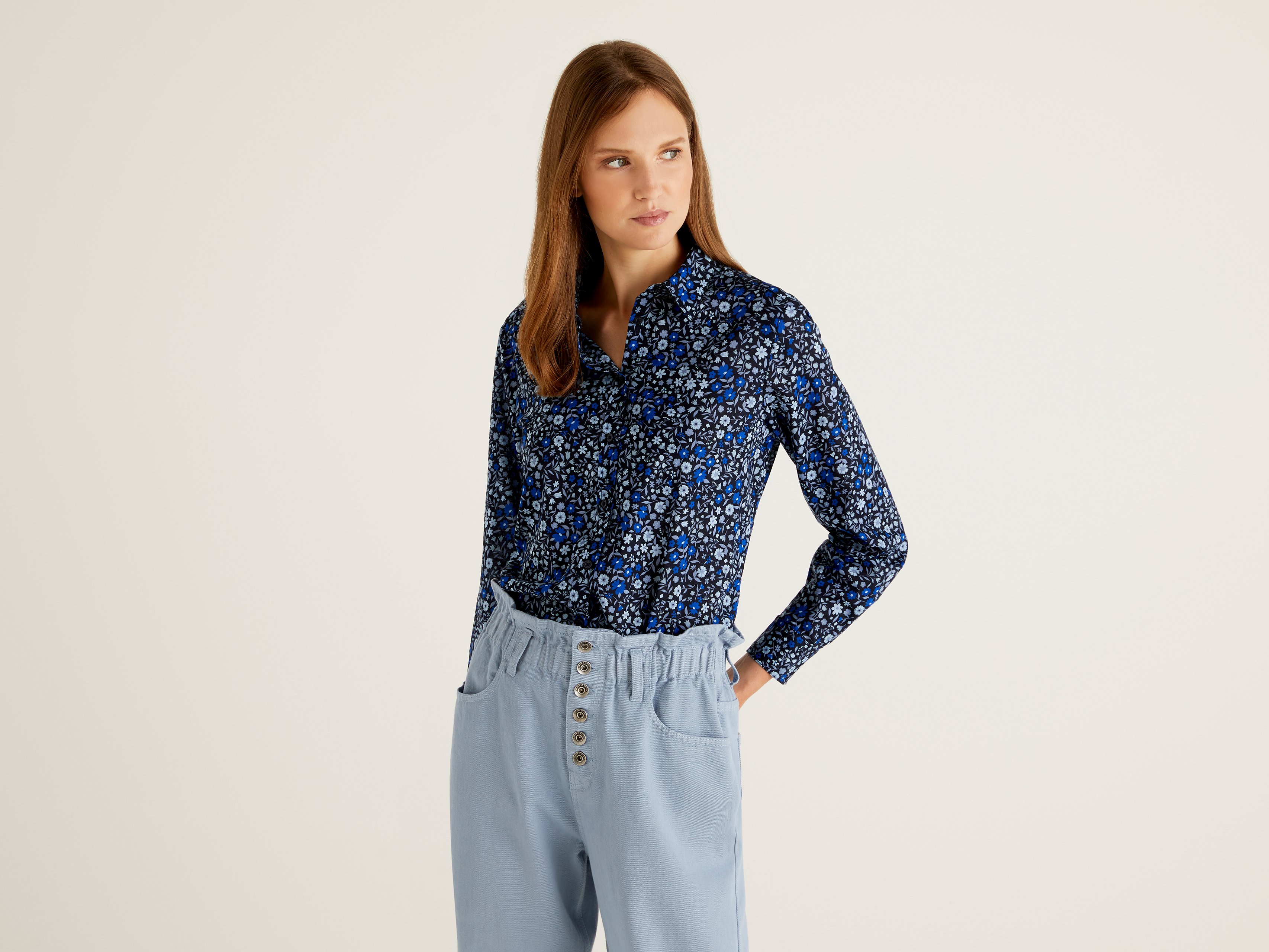 

Рубашка женская United Colors of Benetton 21A_5OA95Q8U4 разноцветная M, 21A_5OA95Q8U4