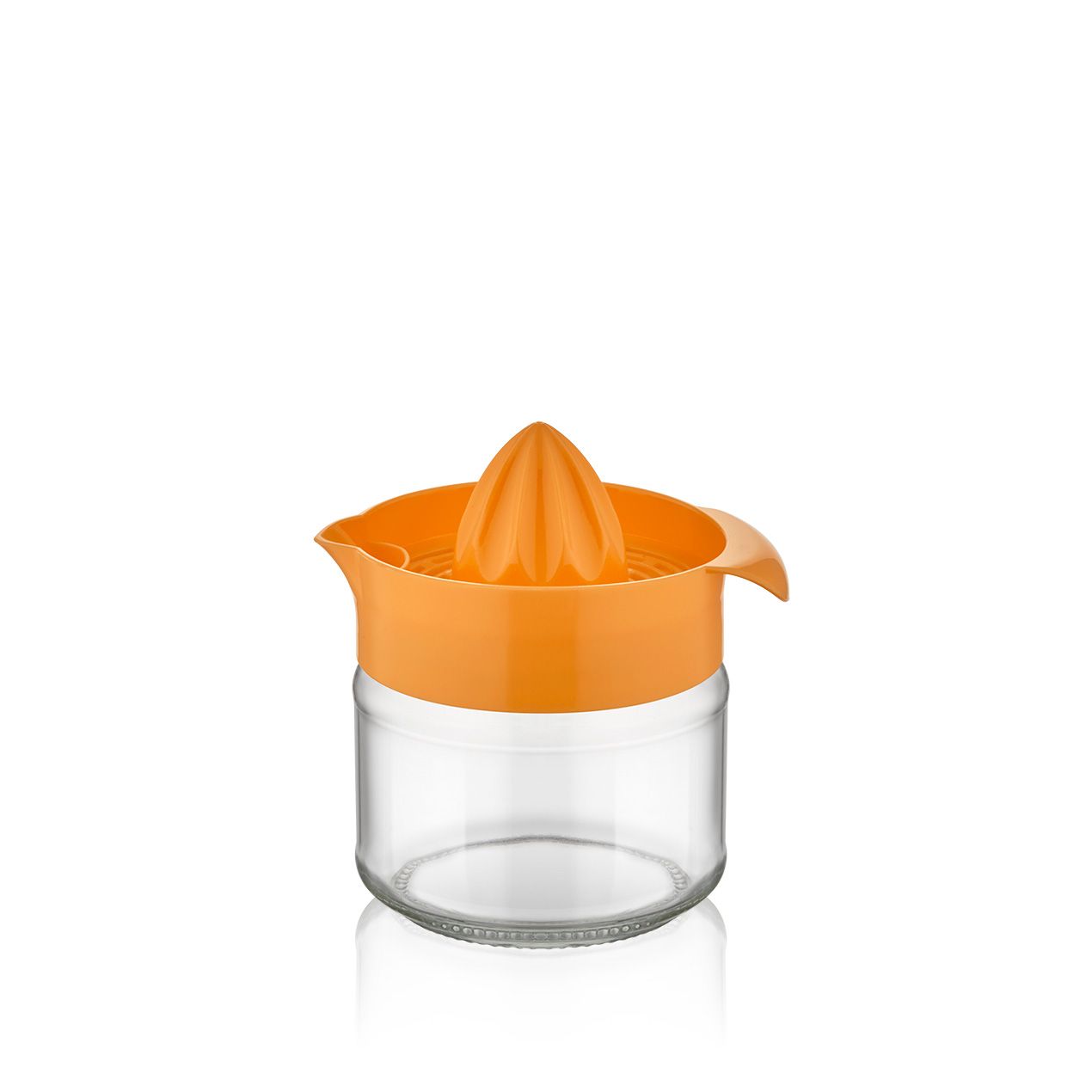 Соковыжималка стеклянная ручная с пластиковой крышкой Qluх C-00135 300 мл оранжевый