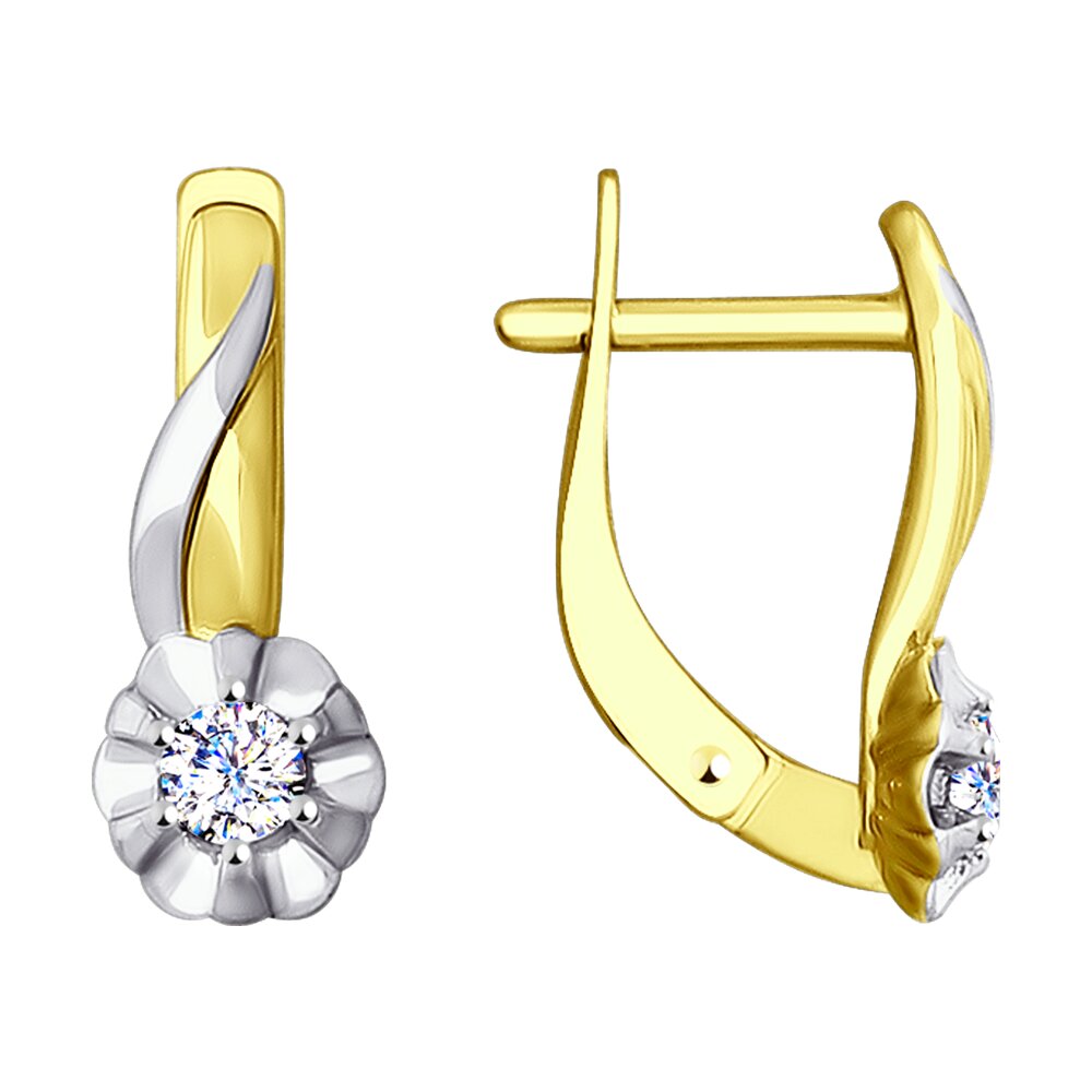 

Серьги из золота Diamant 53-120-00119-1, фианит, 53-120-00119-1