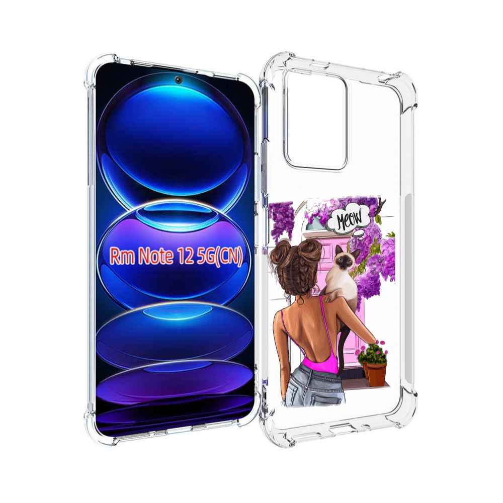 

Чехол Mypads Девушка-С-Котиком Женский Для Xiaomi Redmi Note 12, Прозрачный, Tocco