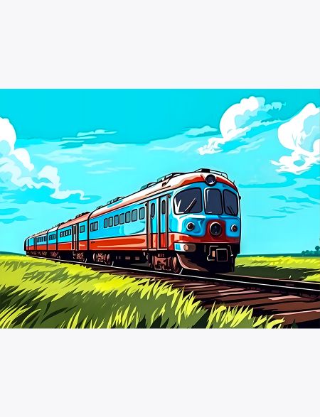 

Алмазная мозаика на подрамнике Прогулка на поезде, 90x70 см, 63688, ПРА-330