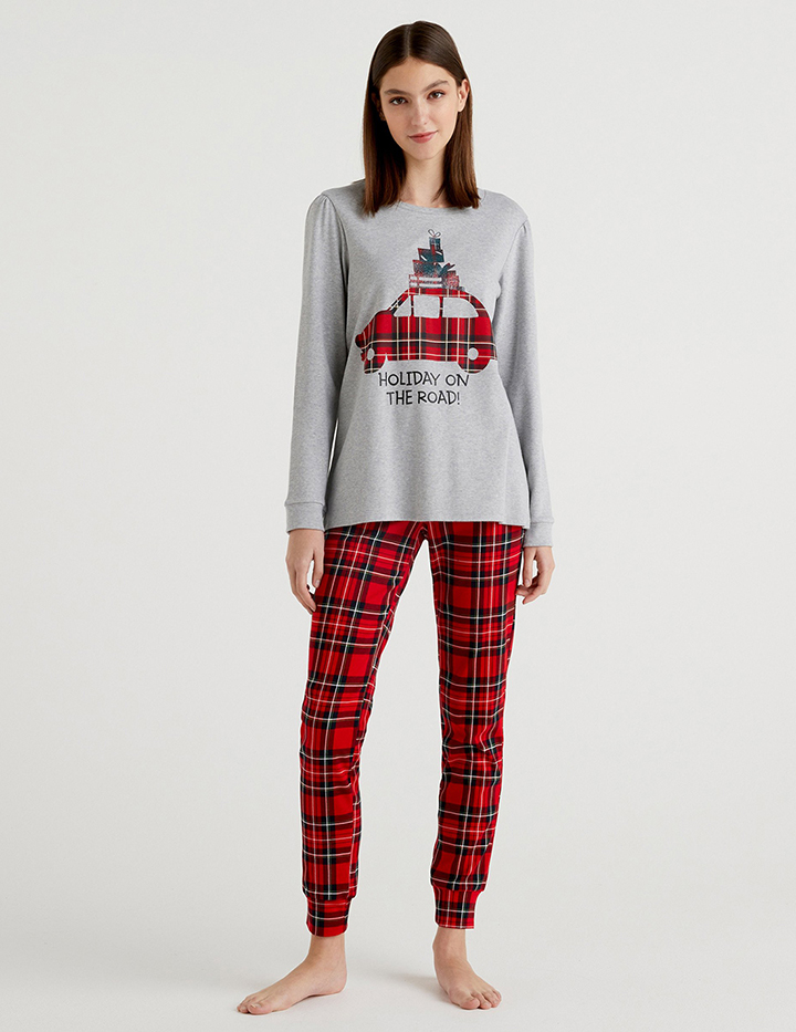 

Пижама женская United Colors of Benetton 21A_3Z2C3P00D серая M, 21A_3Z2C3P00D