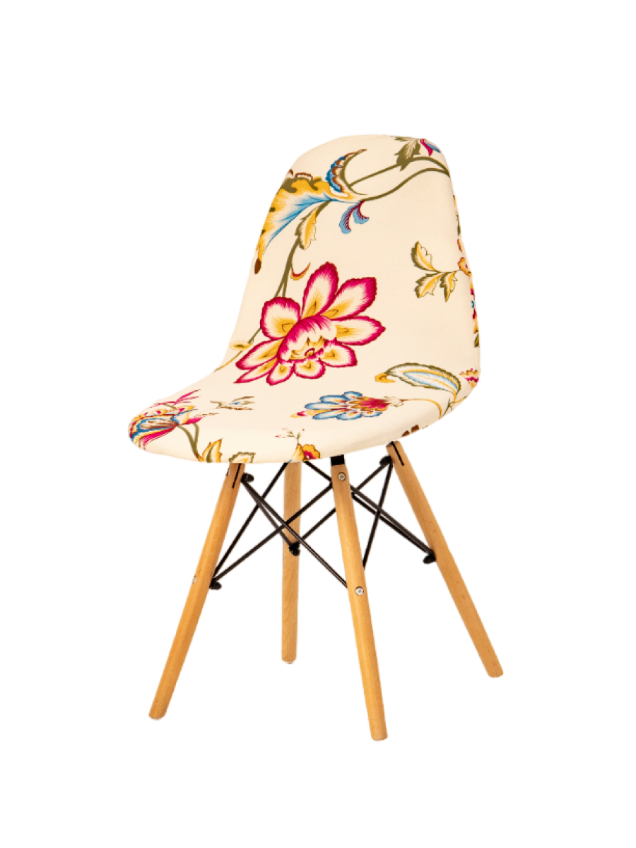 Чехол LuxAlto на стул со спинкой Eames, Aspen, Giardino, Цветочный Орнамент, 1 шт. (11623)