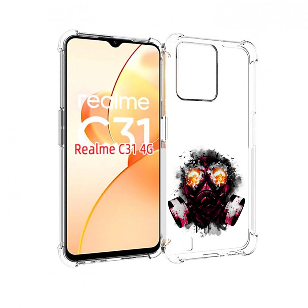 

Чехол MyPads красный противогаз для OPPO Realme C31, Прозрачный, Tocco