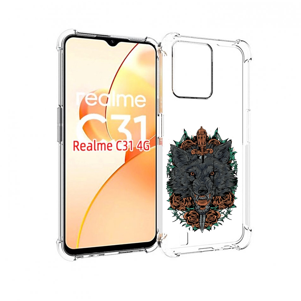 

Чехол MyPads красивый злой волк для OPPO Realme C31, Прозрачный, Tocco