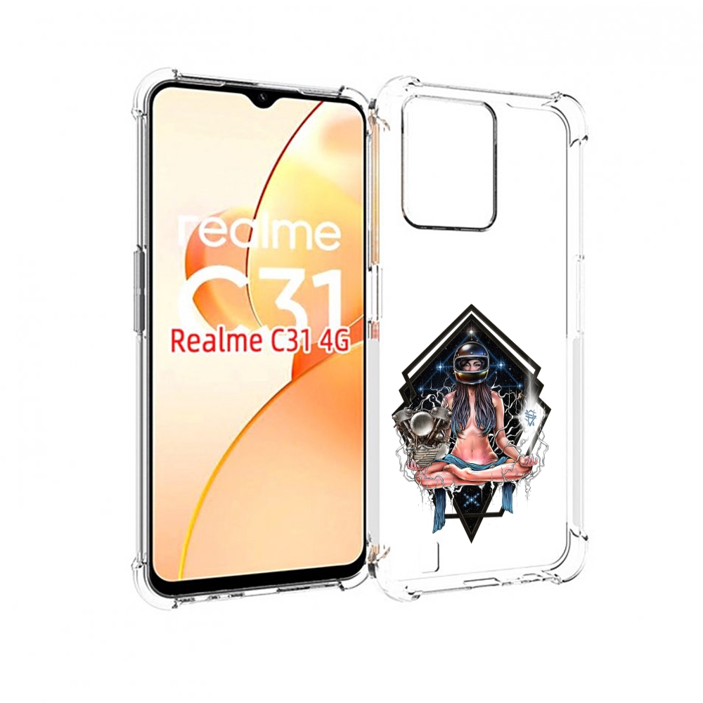 

Чехол MyPads красивая девушка в шлеме для OPPO Realme C31, Прозрачный, Tocco