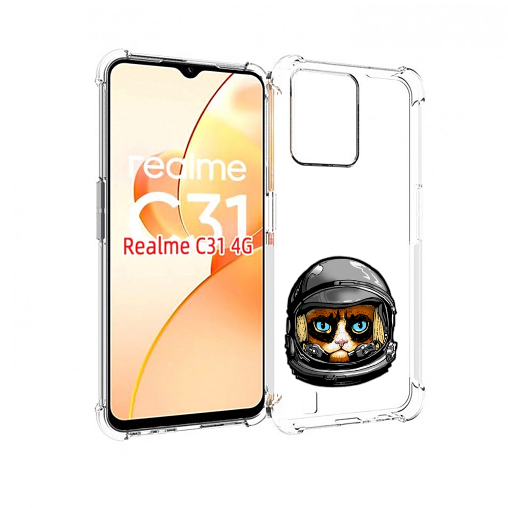

Чехол MyPads кот космонавт для OPPO Realme C31, Прозрачный, Tocco