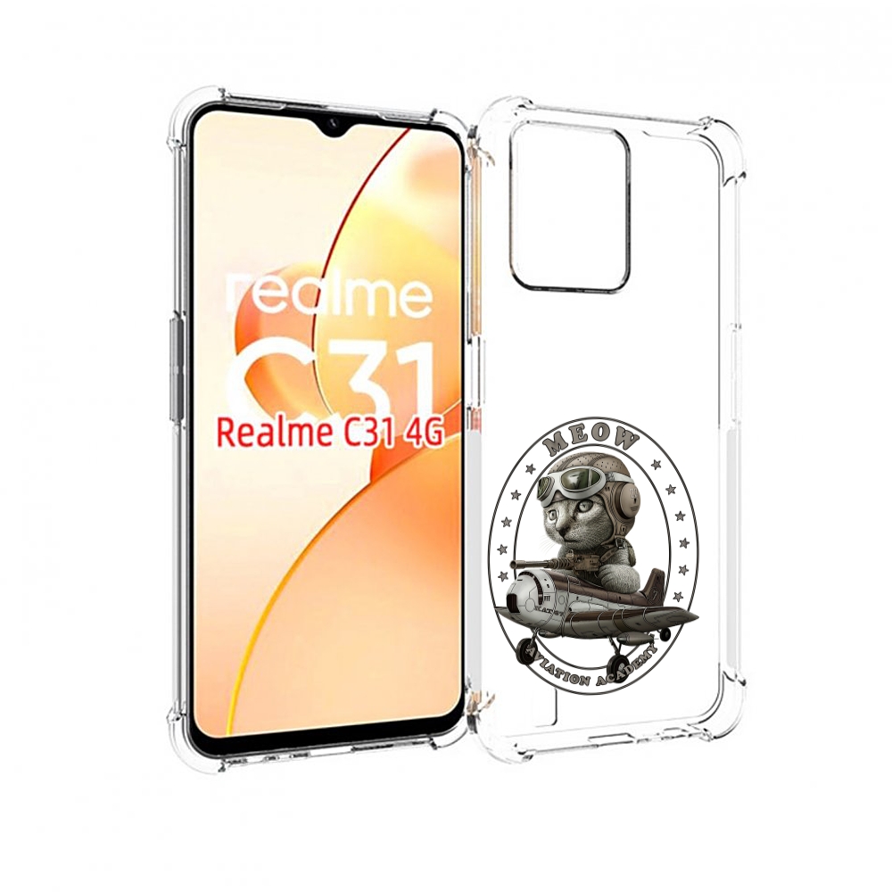 

Чехол MyPads кот в самолете для OPPO Realme C31, Прозрачный, Tocco
