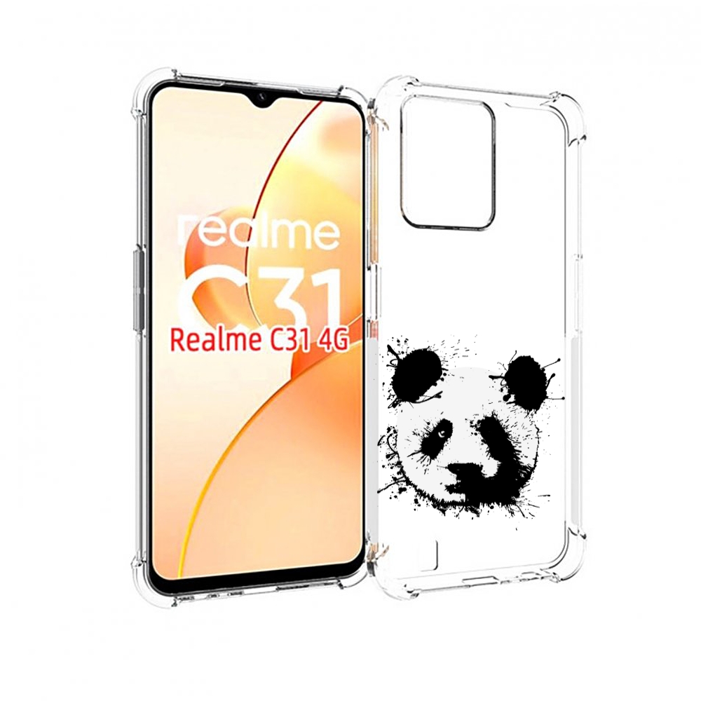 

Чехол MyPads клякса-панда для OPPO Realme C31, Прозрачный, Tocco