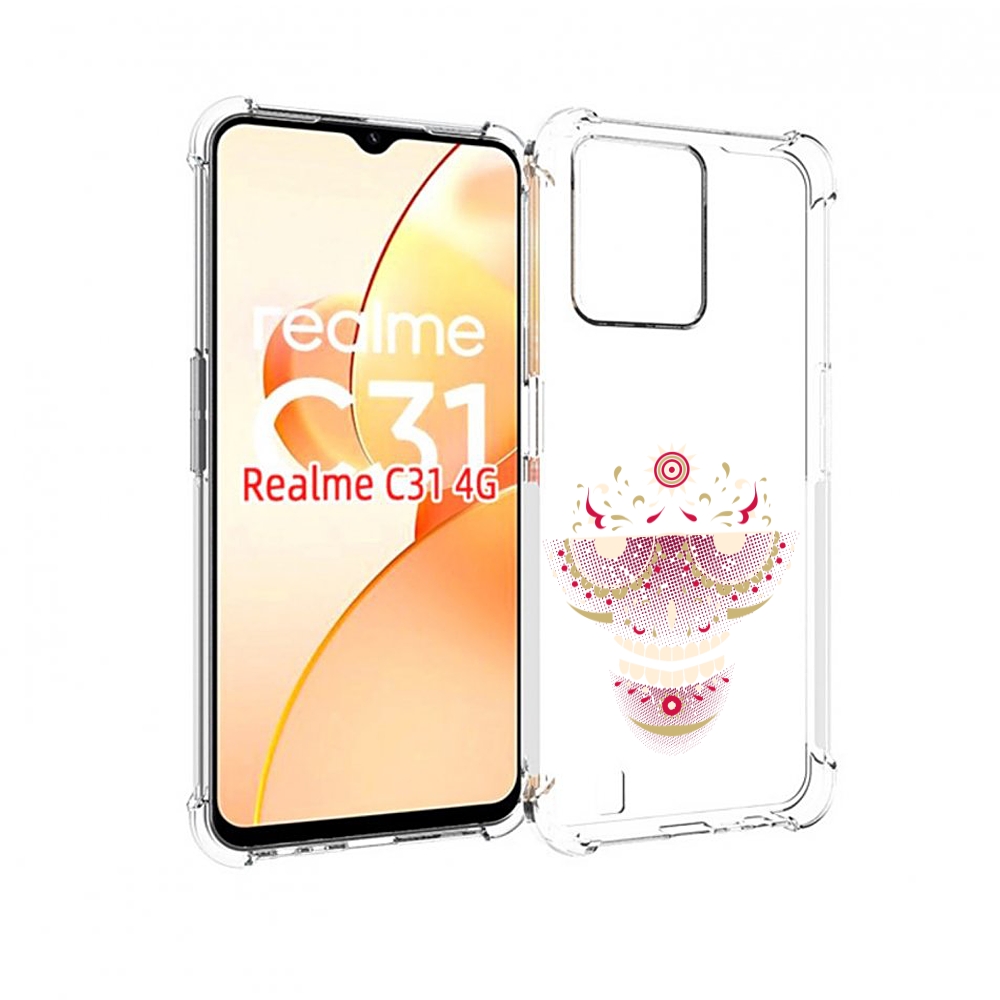 

Чехол MyPads карнавальный скелет абстракция для OPPO Realme C31, Прозрачный, Tocco