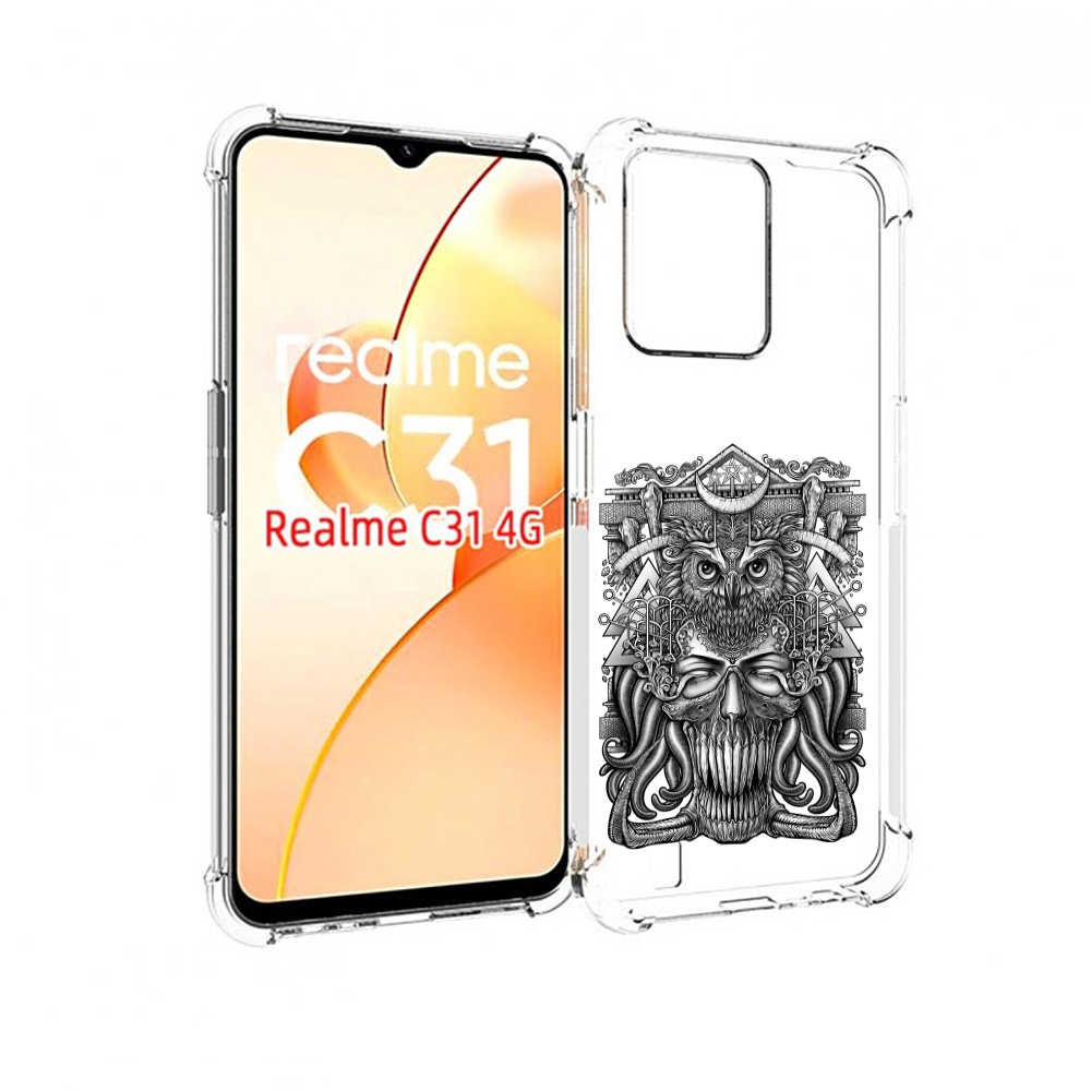 

Чехол MyPads зубастая сова для OPPO Realme C31, Прозрачный, Tocco