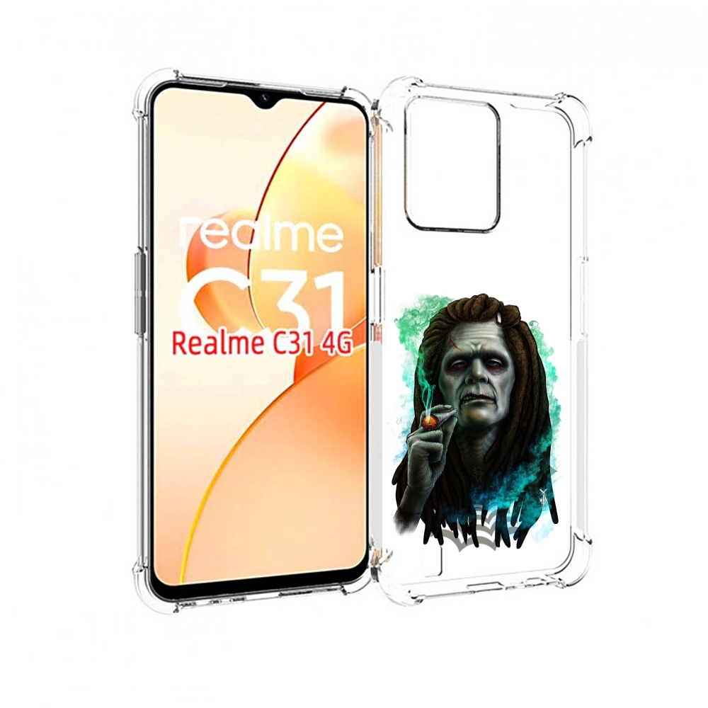 

Чехол MyPads зеленый мужчина с сигаретой для OPPO Realme C31, Прозрачный, Tocco