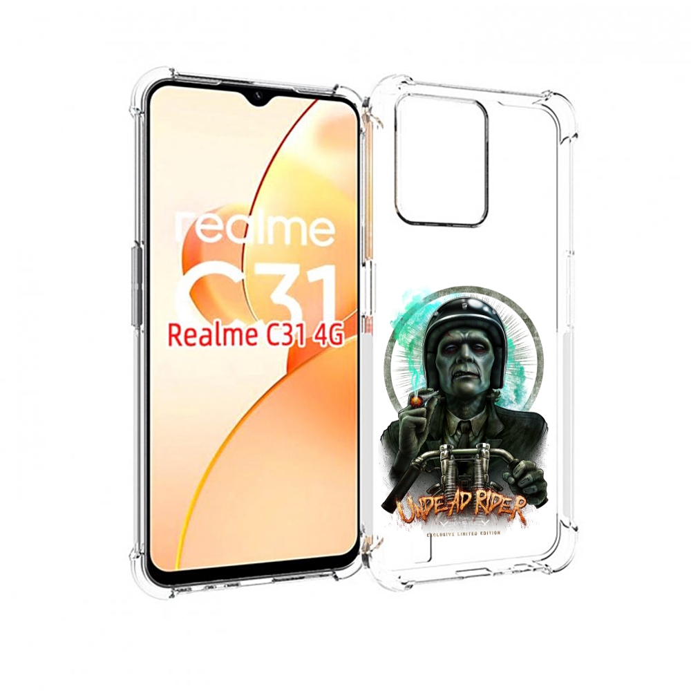 

Чехол MyPads зеленый мужчина с сигаретой на мотоцикле для OPPO Realme C31, Прозрачный, Tocco