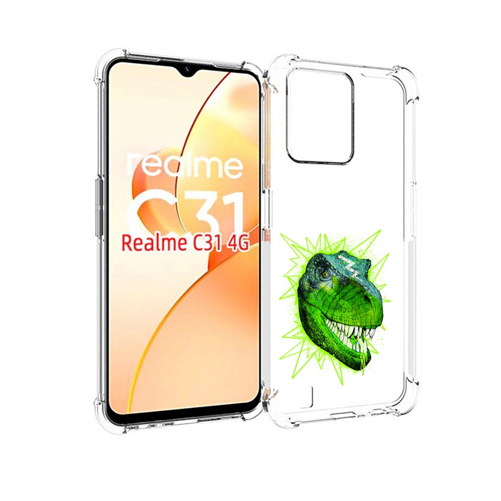 

Чехол MyPads зеленый динозавр для OPPO Realme C31, Прозрачный, Tocco