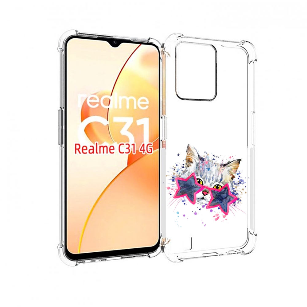 

Чехол MyPads звездные очки для OPPO Realme C31, Прозрачный, Tocco