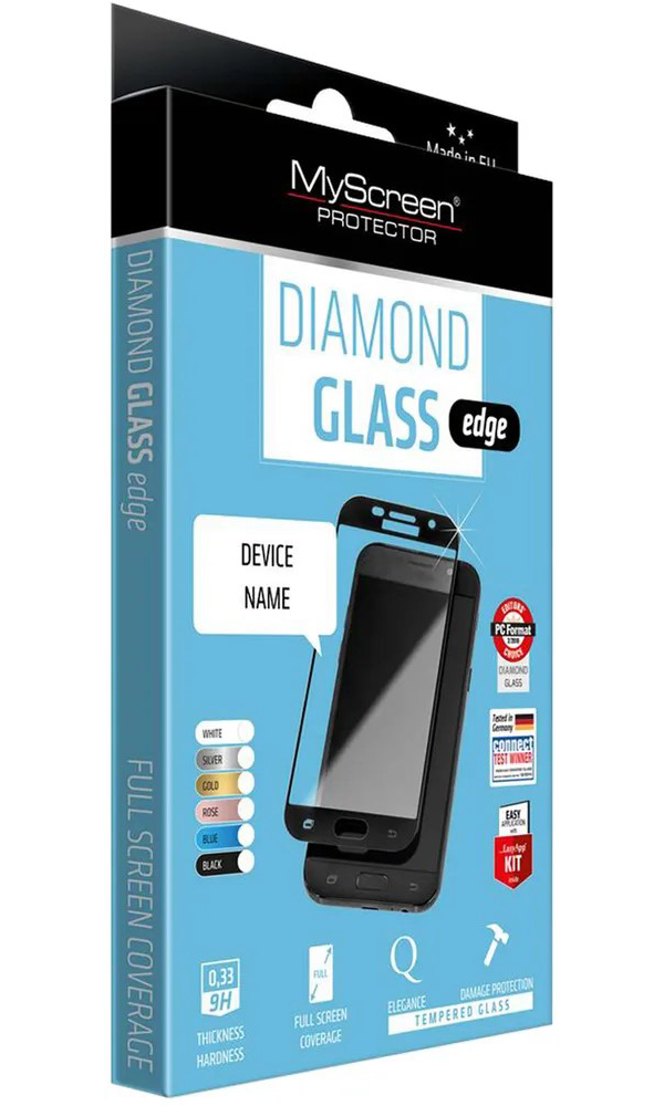 Закаленное защитное стекло MyScreen Glass edge Black iPhone iPhone 6/6S Plus 2,5D
