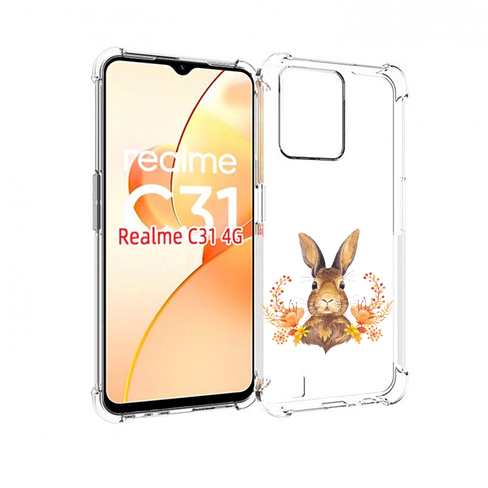 

Чехол MyPads зайка в цветах для OPPO Realme C31, Прозрачный, Tocco