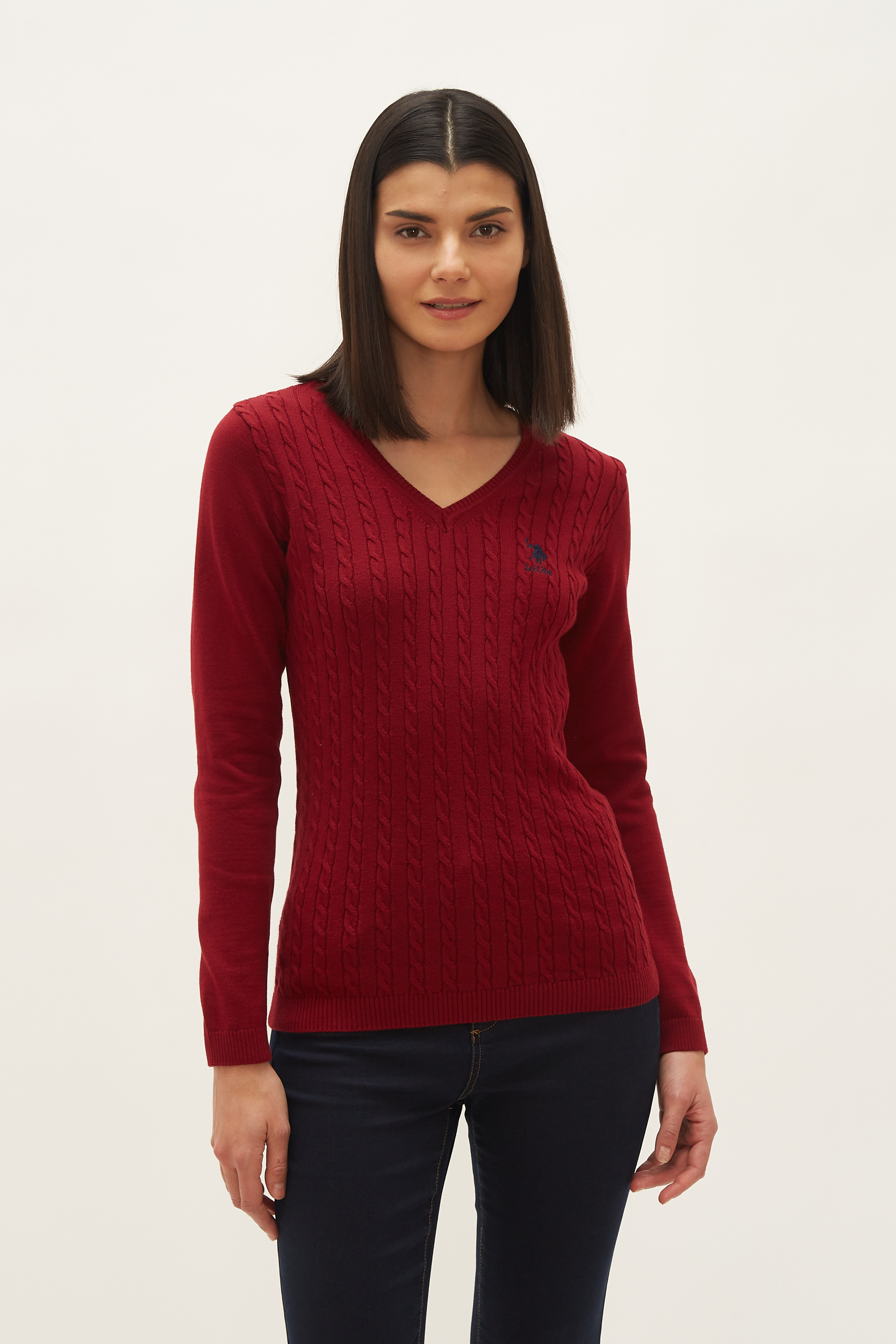 

Пуловер женский U.S. POLO Assn. G082GL0TK0YTK03-BSK21 бордовый XS, G082GL0TK0YTK03-BSK21