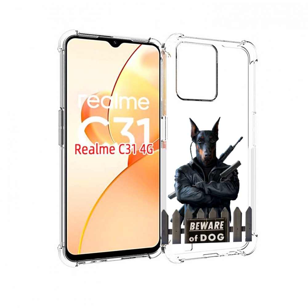 

Чехол MyPads доберман для OPPO Realme C31, Прозрачный, Tocco