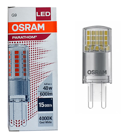 

Лампочка светодиодная OSRAM Капсула G9 4,8Вт 220В 600Лм 4000К Дневной белый, упак. 1шт, Капсула G9 4,8Вт 220В 600Лм 4000К