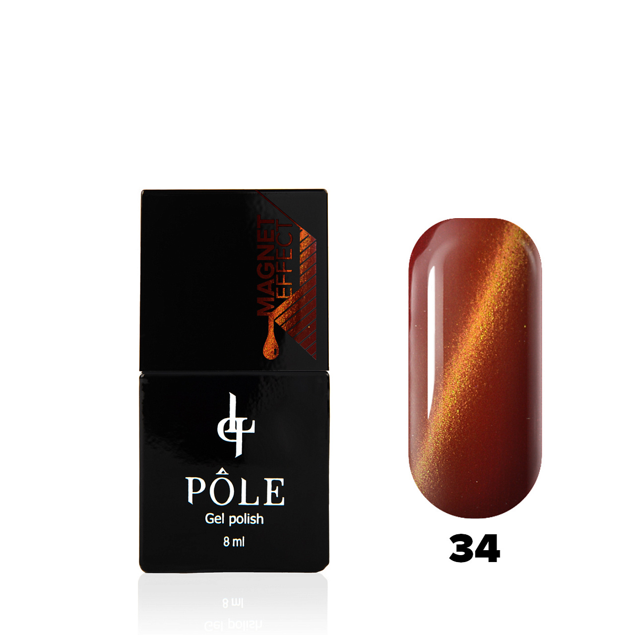 

Гель-лак POLE - кошачий глаз №34 - бронзовое солнце (8 мл.)