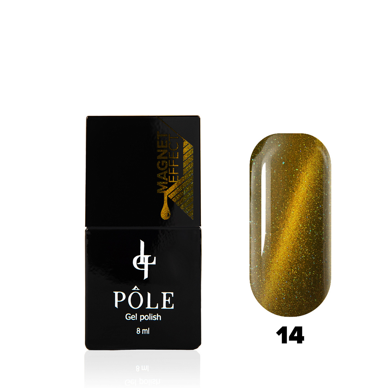 

Гель-лак POLE - кошачий глаз №14 - золотой песок (8 мл.)