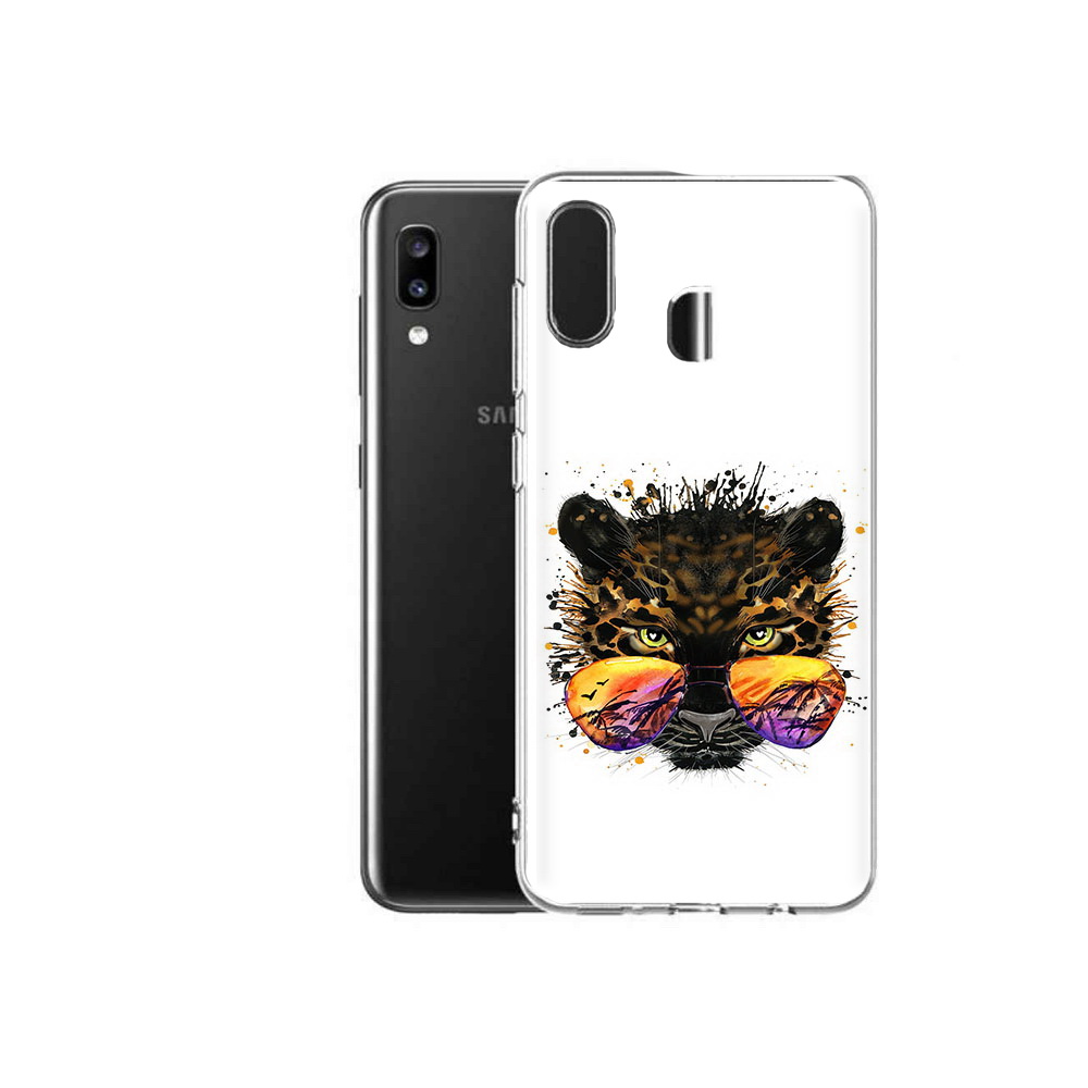 

Чехол MyPads Tocco для Samsung Galaxy A20 тропический леопард, Прозрачный, Tocco