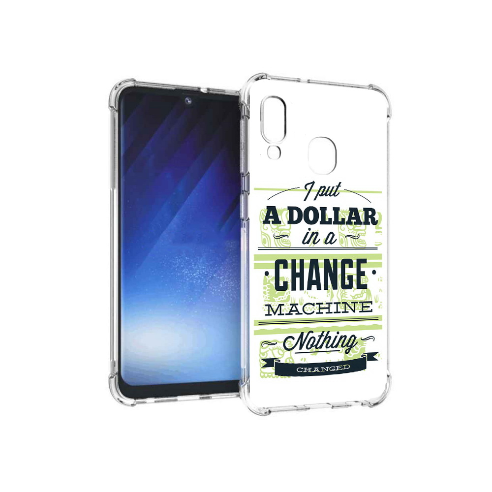 

Чехол MyPads Tocco для Samsung Galaxy A20e доллар надпись (PT133424.505.336), Прозрачный, Tocco