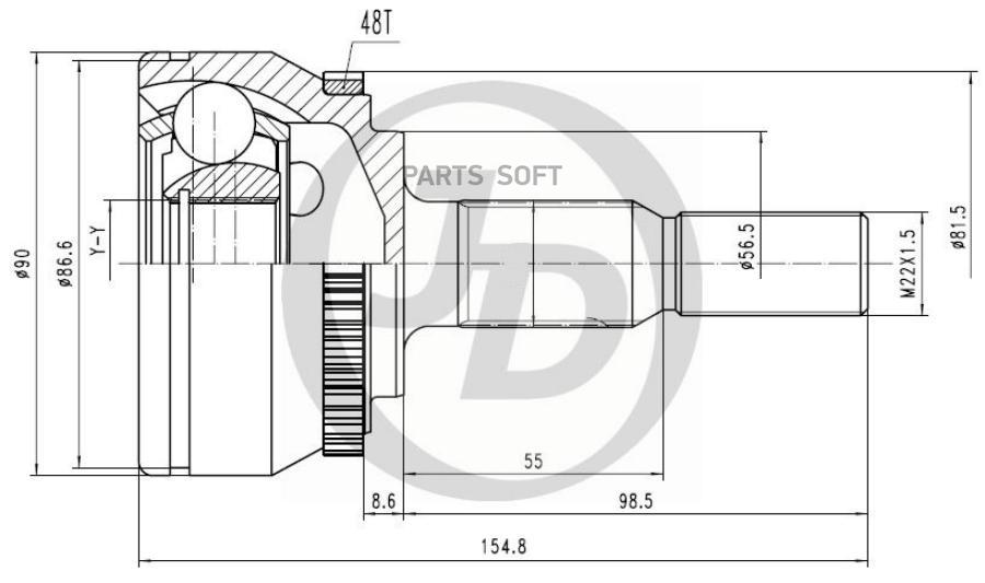 

JUST DRIVE ШРУС внешний ABS 1шт, JCT0242A