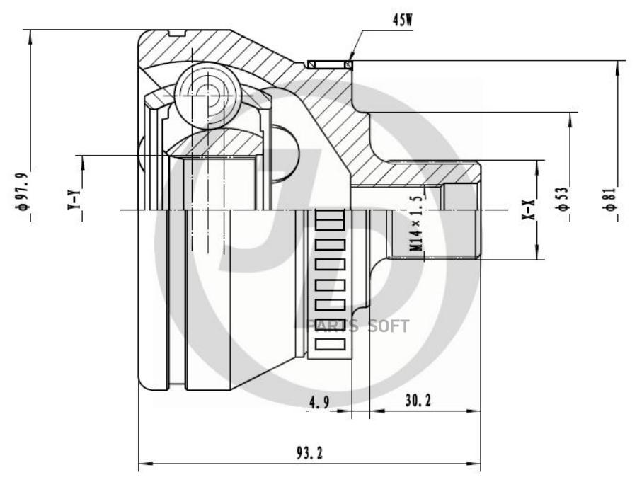 

JUST DRIVE ШРУС внешний ABS 1шт, JCT0215A